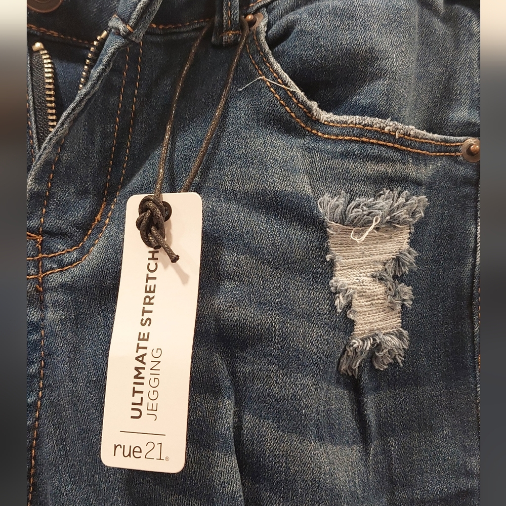 Rue21 Blue Distressed Skinny Jeans - Picture 4 of 7